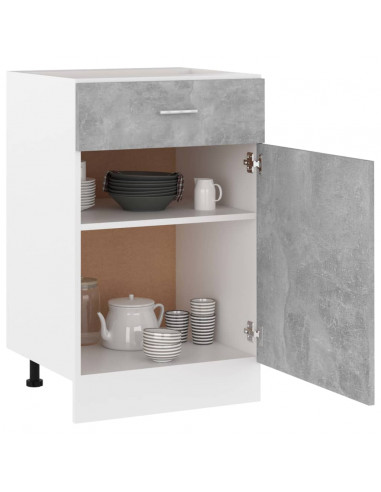 Armadio Inferiore Cassetto Grigio Cemento 50x46x81,5Multistrato