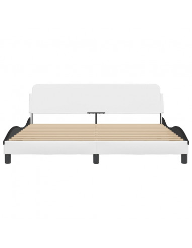 Giroletto con Testiera Bianco e Nero 180x200 cm in Similpelle