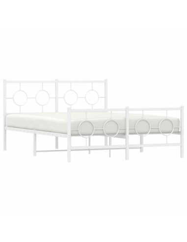 Giroletto con Testiera e Pediera Metallo Bianco 140x200 cm