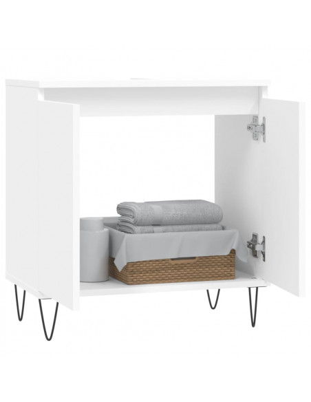 Mobile da Bagno Bianco 58x33x60 cm in Legno Multistrato