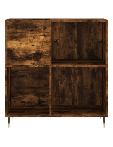 Mobile Porta Dischi Rovere Fumo 84,5x38x89 cm Legno Multistrato