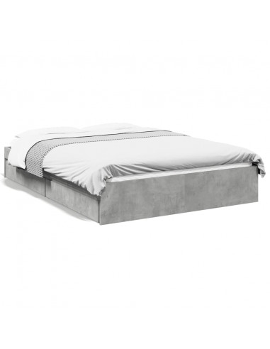 Giroletto Cassetti Grigio Cemento 140x190 cm Legno Multistrato