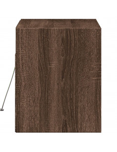 Mobile TV a Parete con Luci LED Rovere Marrone 80x31x35 cm 2