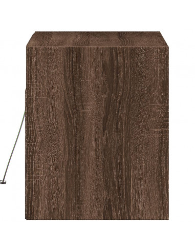 Mobile TV a Parete con Luci LED Rovere Marrone 80x31x35 cm