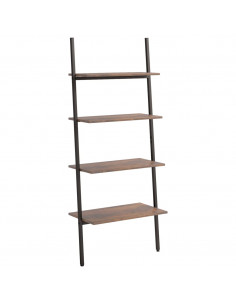 Scaffale Pendente 4 Livelli Marrone Scuro e Nero 64x34x150,5cm 2