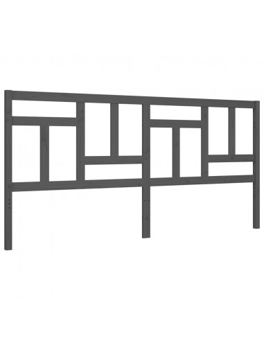 Giroletto con Testiera Grigio 200x200 cm in Legno Massello