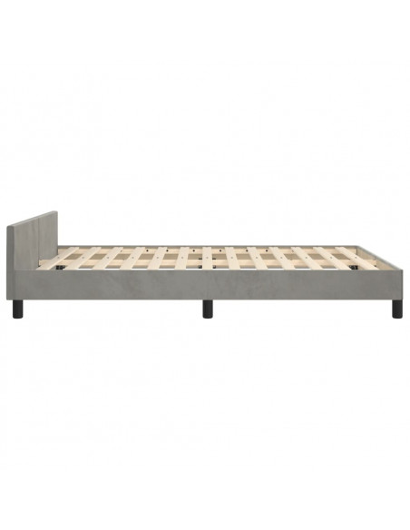 Giroletto con Testiera Grigio Chiaro 140x190 cm in Velluto