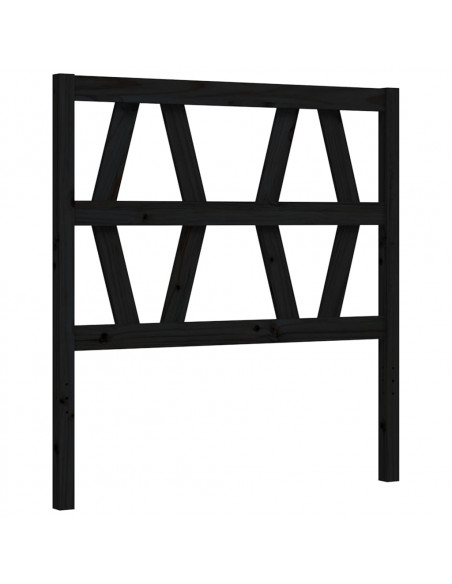Giroletto con Testiera Nero Small Single in Legno Massello