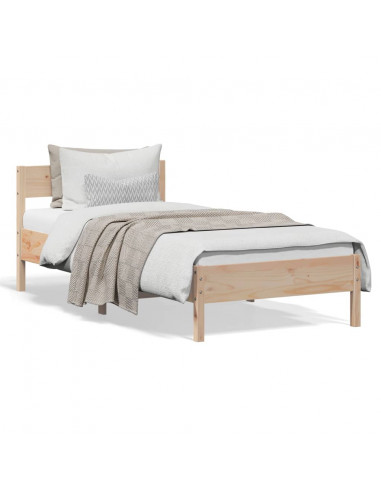 Giroletto con Testiera 75x190 cm in Legno Massello di Pino