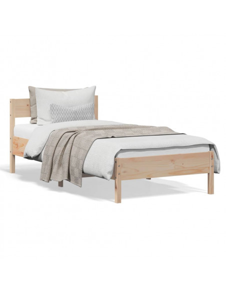Giroletto con Testiera 75x190 cm in Legno Massello di Pino