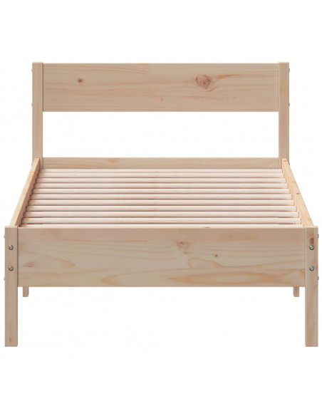 Giroletto con Testiera 75x190 cm in Legno Massello di Pino