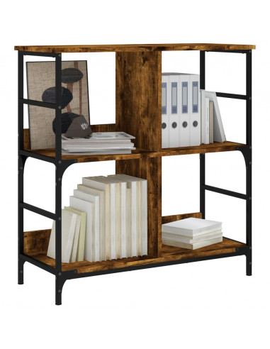 Libreria Rovere Fumo 78,5x33x82 cm in Legno Multistrato