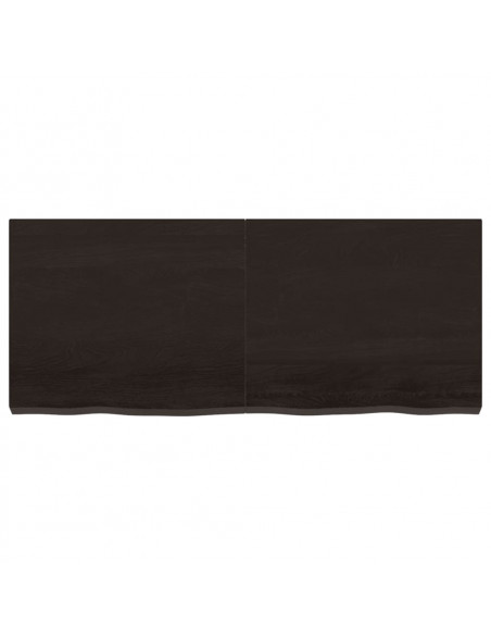 Piano Bagno Marrone Scuro 120x50x(2-6)cm Legno Trattato