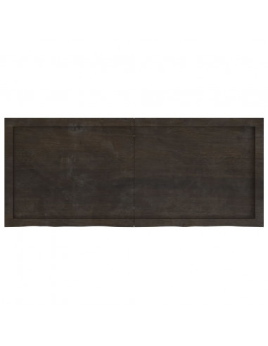 Piano Bagno Marrone Scuro 120x50x(2-6)cm Legno Trattato