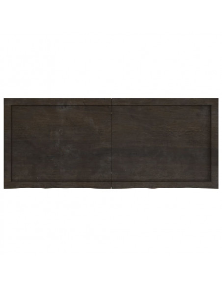 Piano Bagno Marrone Scuro 120x50x(2-6)cm Legno Trattato