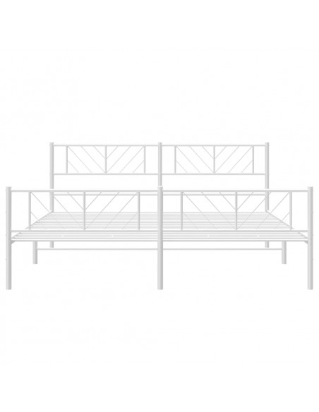 Giroletto con Testiera e Pediera Metallo Bianco 183x213 cm