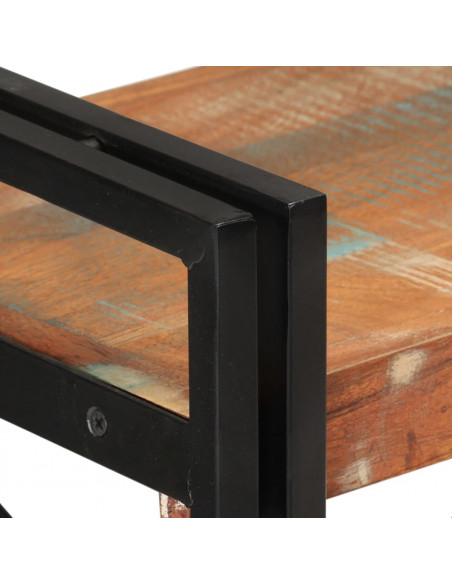 Libreria 3 Livelli 77x30x80 cm Legno Massello Recupero e Ferro