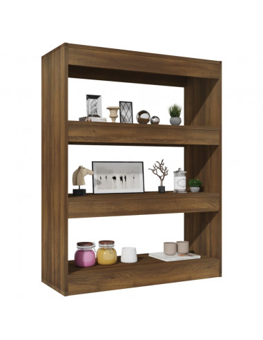 Libreria/Divisorio Rovere Marrone 80x30x103cm Legno Multistrato