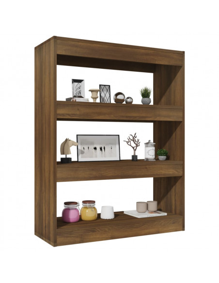 Libreria/Divisorio Rovere Marrone 80x30x103cm Legno Multistrato