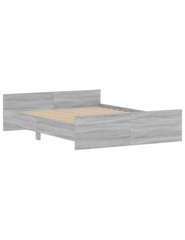 Giroletto con Testiera e Pediera Grigio Sonoma 160x200 cm