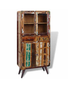 Credenza in Legno Massello di Recupero 90x40x190 cm 2