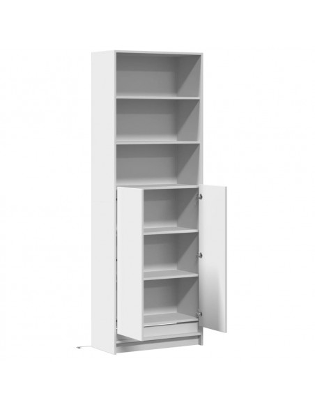 Credenza con LED Bianca 69x32,5x200 cm in Truciolato