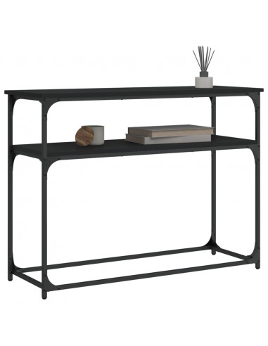 Tavolino Consolle Nero 100x35,5x75 cm in Legno Multistrato