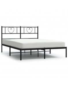 Giroletto con Testiera in Metallo Nero 120x200 cm 2