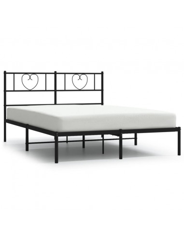 Giroletto con Testiera in Metallo Nero 120x200 cm