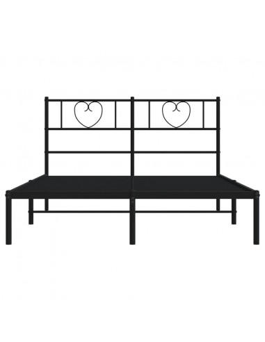 Giroletto con Testiera in Metallo Nero 120x200 cm