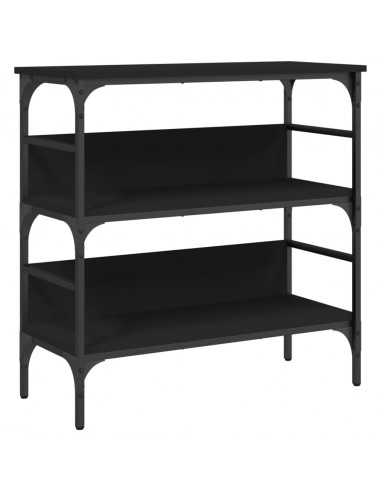 Tavolino Consolle Nero 75x32x75 cm in Legno Multistrato