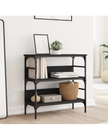 Tavolino Consolle Nero 75x32x75 cm in Legno Multistrato