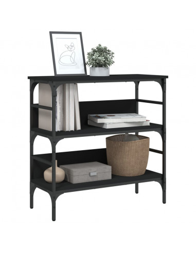 Tavolino Consolle Nero 75x32x75 cm in Legno Multistrato