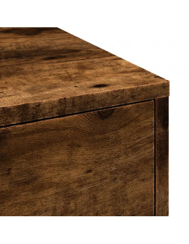 Armadietto da Bagno Stretto con Ruote Rovere Fumo in Truciolato