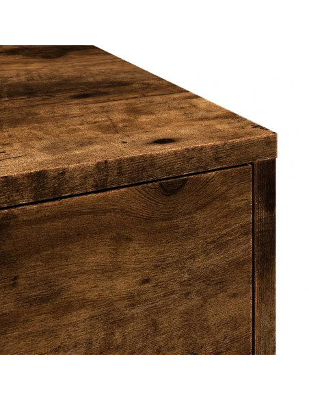 Armadietto da Bagno Stretto con Ruote Rovere Fumo in Truciolato