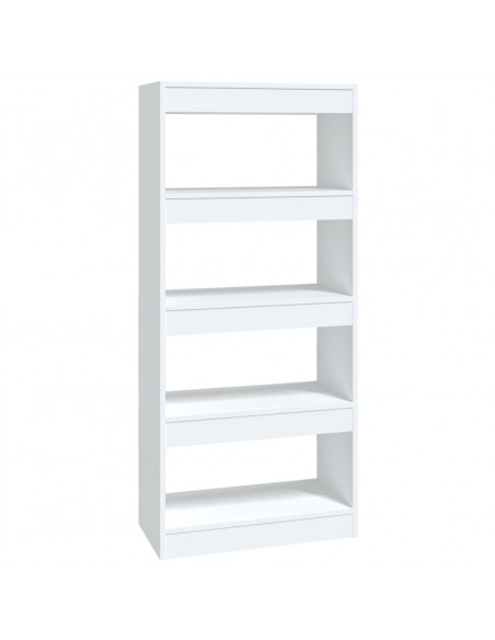 Libreria/Divisorio Bianco 60x30x135 cm in Legno Multistrato