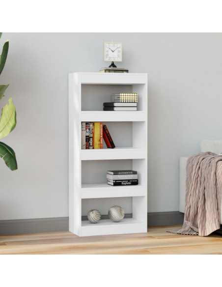 Libreria/Divisorio Bianco 60x30x135 cm in Legno Multistrato