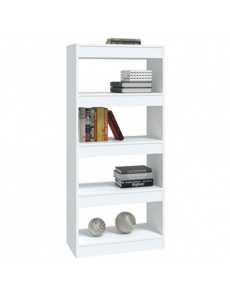 Libreria/Divisorio Bianco 60x30x135 cm in Legno Multistrato