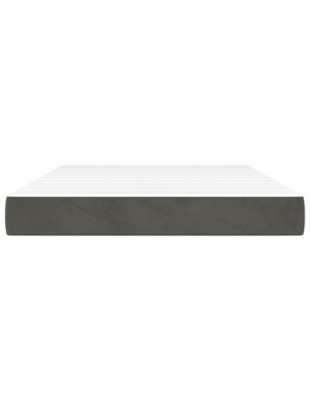 Materasso a Molle Grigio Scuro 140x200x20 cm in Velluto