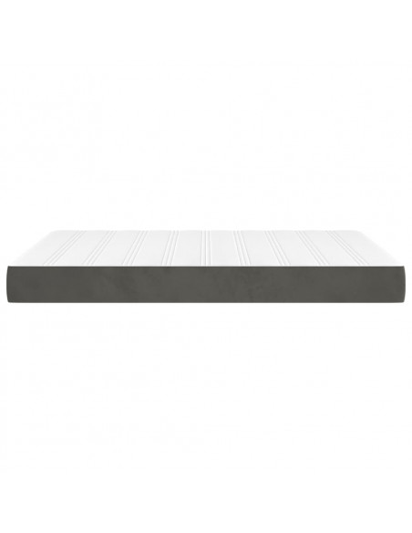 Materasso a Molle Grigio Scuro 140x200x20 cm in Velluto