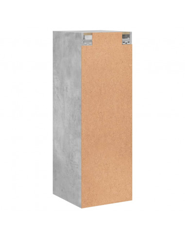 Mobile a Muro con Ante in Vetro Grigio Cemento 35x37x100 cm