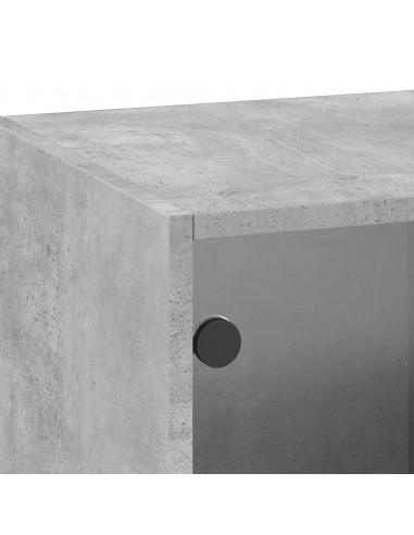 Mobile a Muro con Ante in Vetro Grigio Cemento 35x37x100 cm