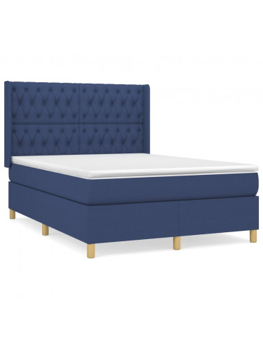 Giroletto a Molle con Materasso Blu 140x190 cm in Tessuto