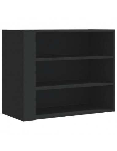 Armadietto a Muro Nero 75x35x60 cm in Truciolato