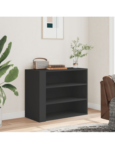 Armadietto a Muro Nero 75x35x60 cm in Truciolato