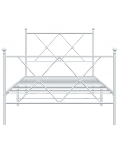 Giroletto con Testiera e Pediera Metallo Bianco 90x190 cm