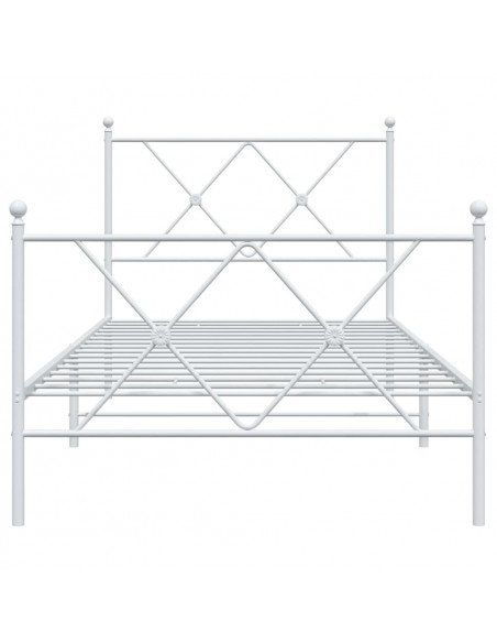 Giroletto con Testiera e Pediera Metallo Bianco 90x190 cm