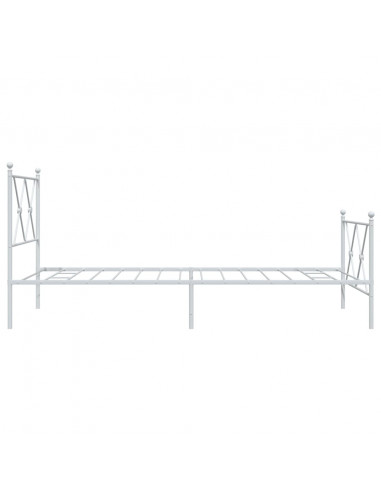 Giroletto con Testiera e Pediera Metallo Bianco 90x190 cm