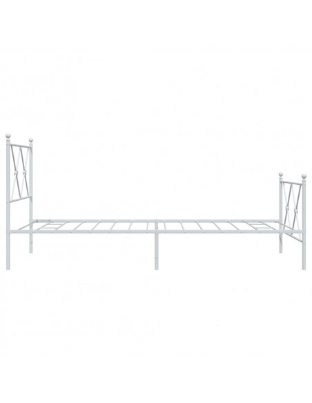 Giroletto con Testiera e Pediera Metallo Bianco 90x190 cm