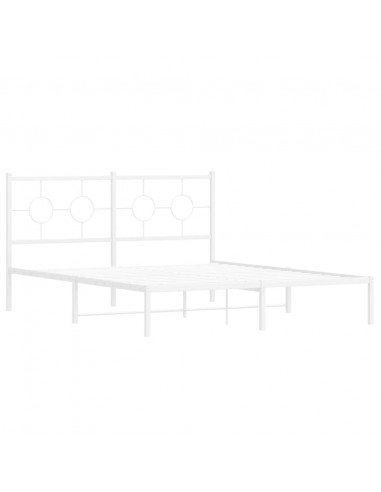 Giroletto con Testiera Metallo Bianco 150x200 cm